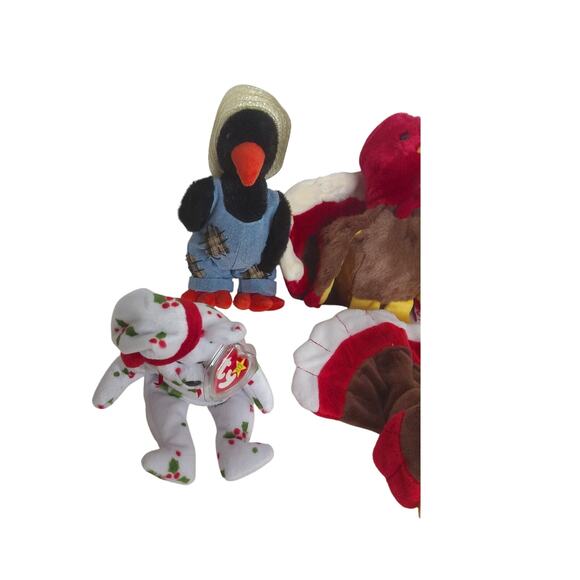 Vintage Holiday Beanie Babies Halloween Fall Thanksgiving Christmas Set of 6 - Picture 2 of 10